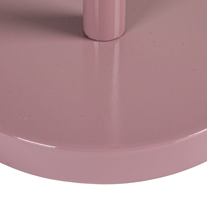 Metal Flower Shaped Martini Table, Lavender Color - 11.0"L x 10.6"W x 28.0"H