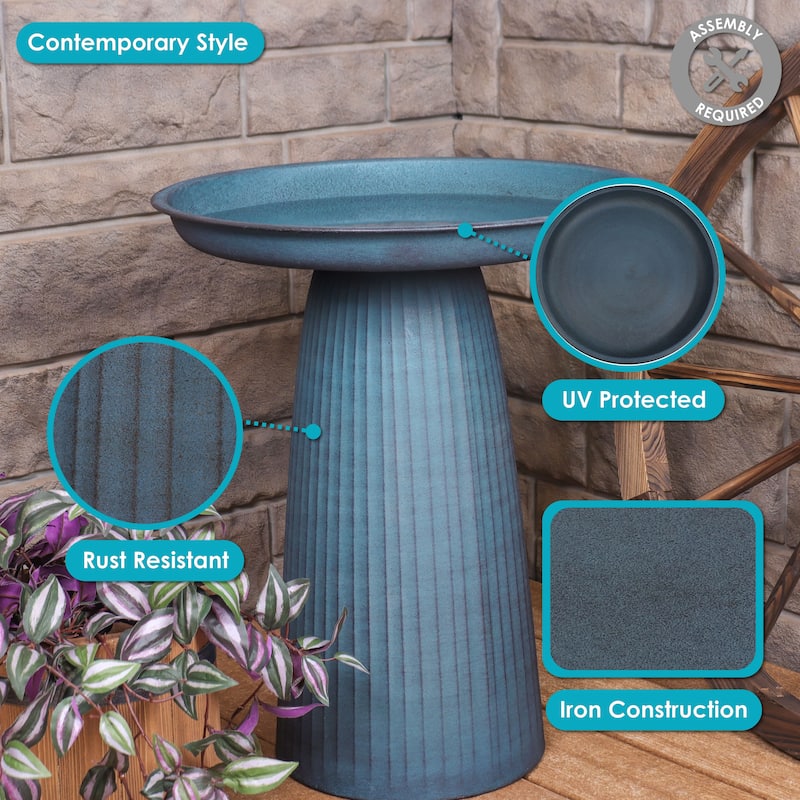 Gleeful Garden Metal Outdoor Bird Bath