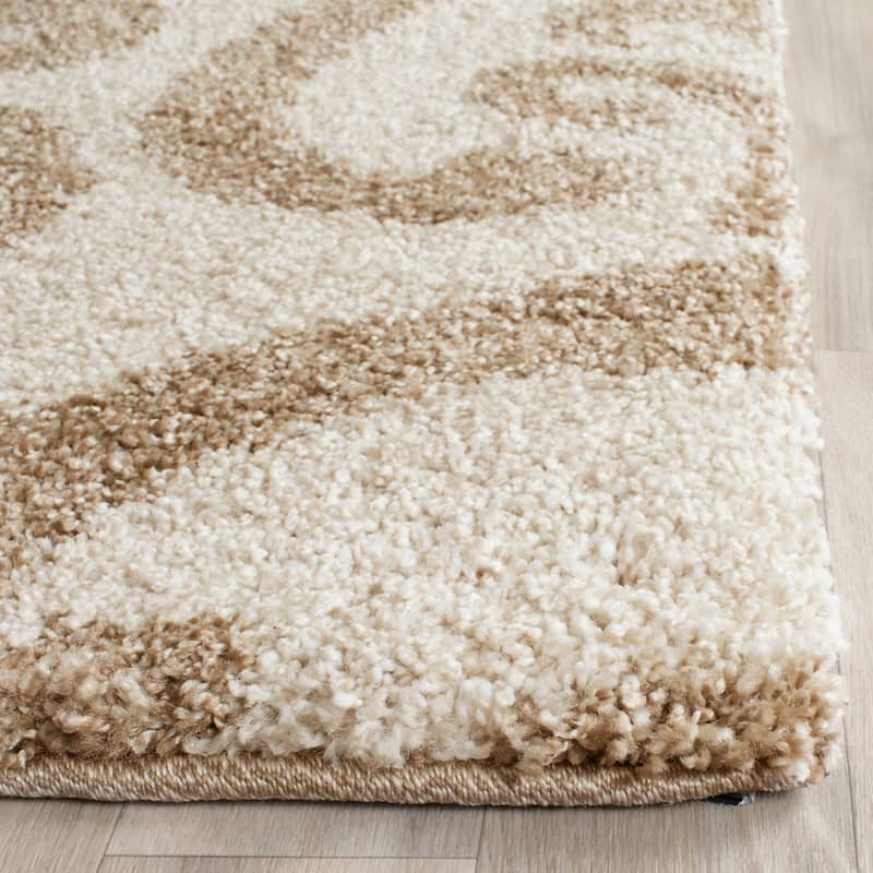 SAFAVIEH Florida Shag Frachia Ornate Damask 1.2-inch Thick Rug