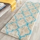 preview thumbnail 37 of 62, SAFAVIEH Handmade Barcelona Shag Attie Polyester Rug 2'3" x 7' Runner - Cream/Blue - Runner