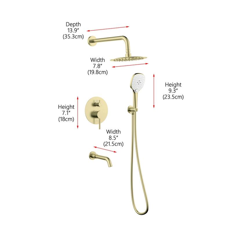 Indigo Home Complete Shower and Tub Faucet with Rough-in Valve