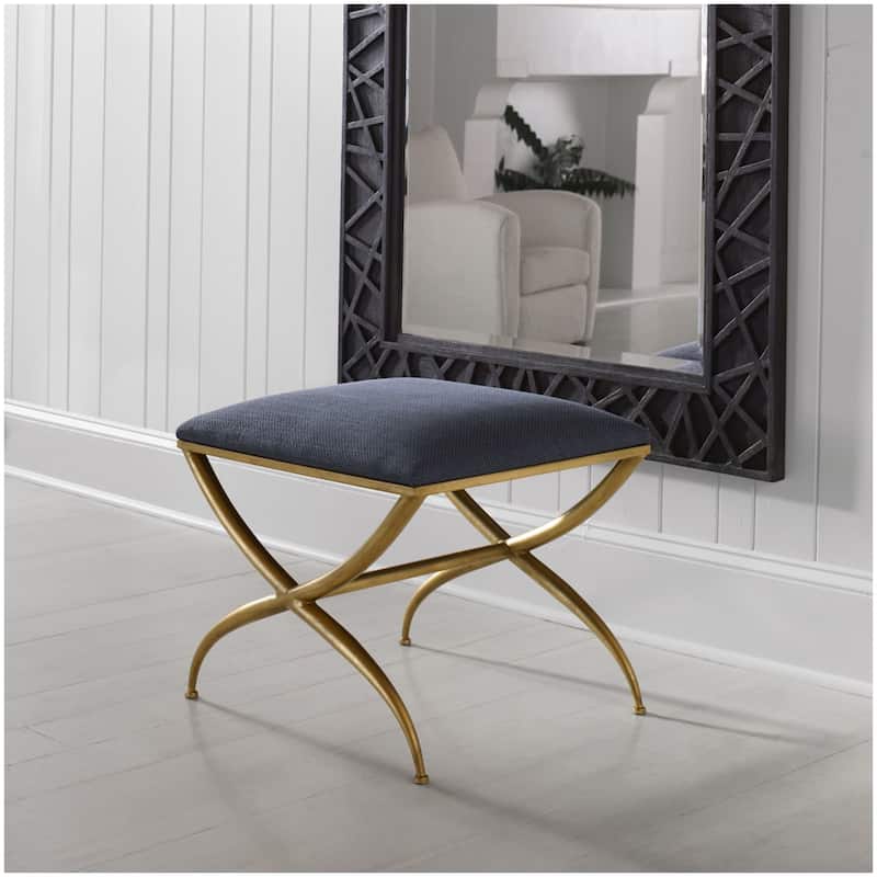 Uttermost 2396-CROSSING-BENCH-SMALL Crossing 23-1/2" Wide Gold Framed