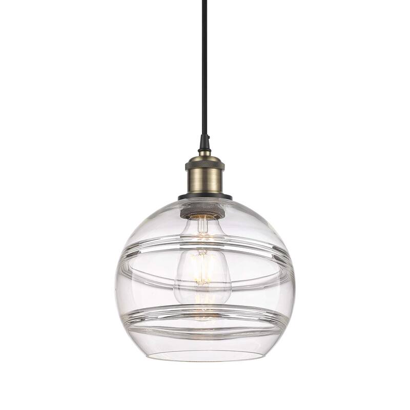 Innovations Lighting 516-1P-10-8 Rochester Pendant Rochester 8" Wide - Black Antique Brass / Clear