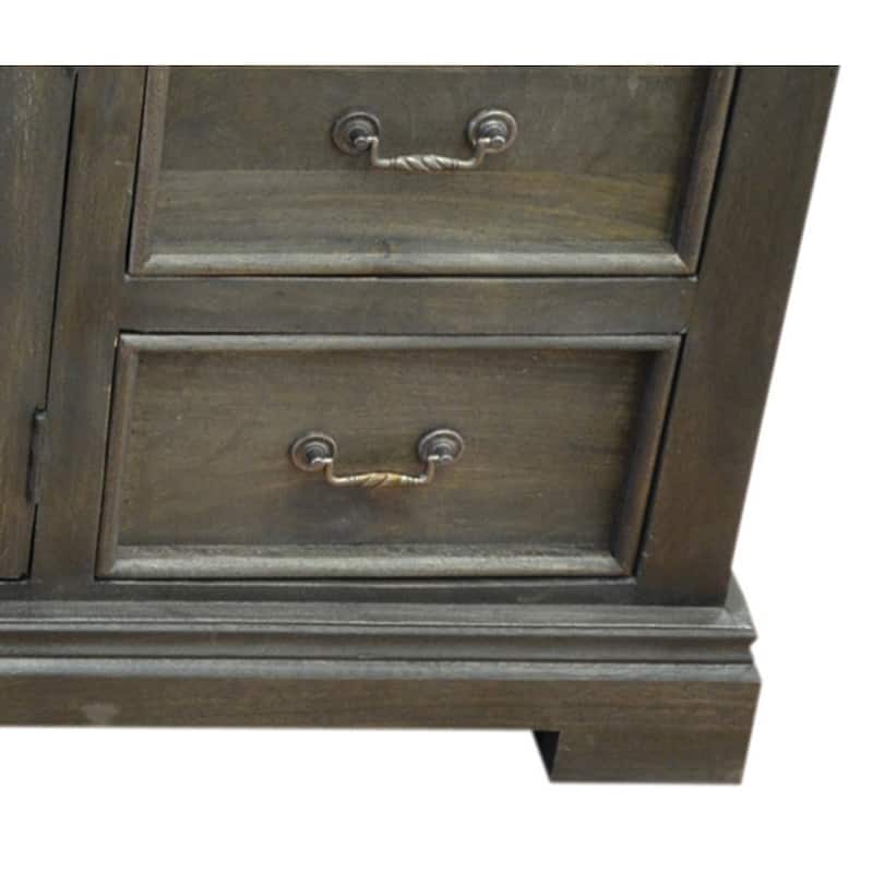 AA Warehousing Antique Grey Solid Mango Wood 60-inch Single Bathroom Vanity