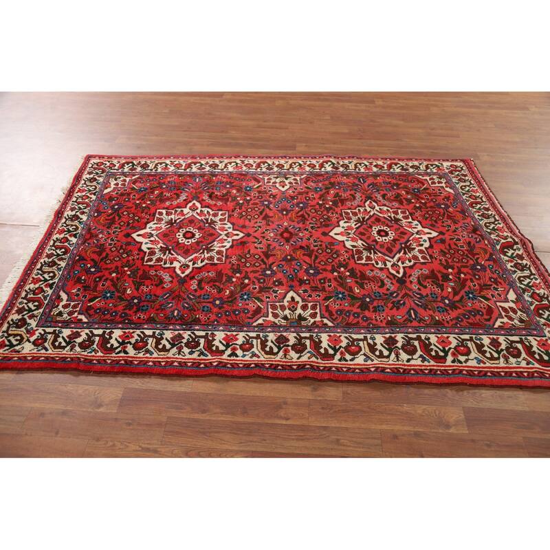 Floral Lilian Persian Area Rug Handmade Wool Carpet - 4'6" x 6'7"