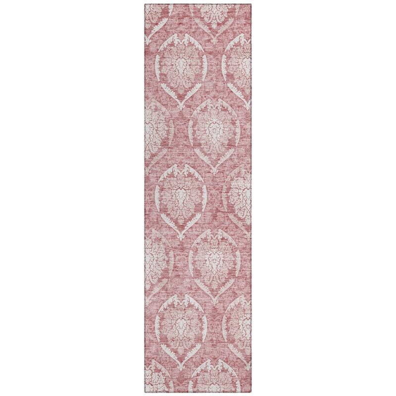 Machine Washable Indoor/ Outdoor Chantille Traditional Damask Rug