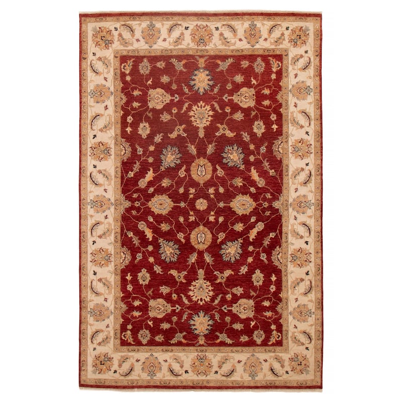 ECARPETGALLERY Hand-knotted Jamshidpour Red Wool Rug - 6' x 9' 3" - Red - 6' x 9' 3" - Rectangle