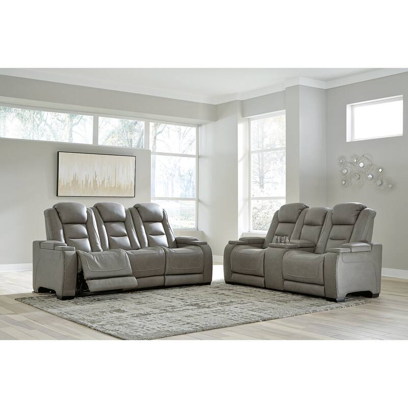 Signature Design by Ashley The Man-Den Gray 2-Piece Upholstery Package - 85"W x 40"D x 43"H