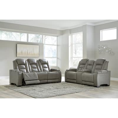 Signature Design by Ashley The Man-Den Gray 2-Piece Upholstery Package - 85"W x 40"D x 43"H
