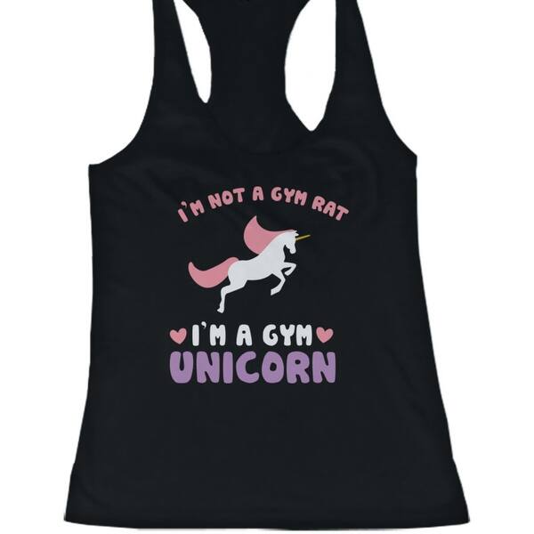Shop Not A Gym Rat I M A Gym Unicorn Funny Women S Workout Tank