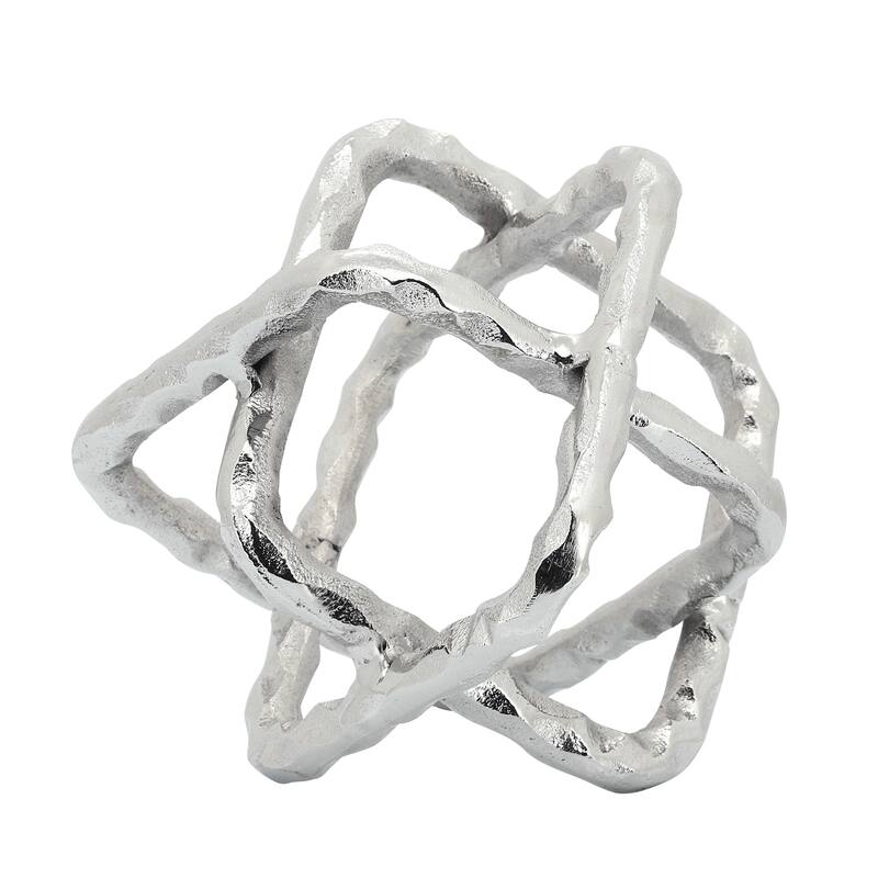 Sagebrook Home Decorative Metal Sculpture with Geometric Openwork Design