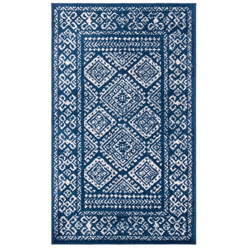 SAFAVIEH Tulum Phebe Rustic Moroccan Boho Rug - 2' x 4' - Navy/Ivory