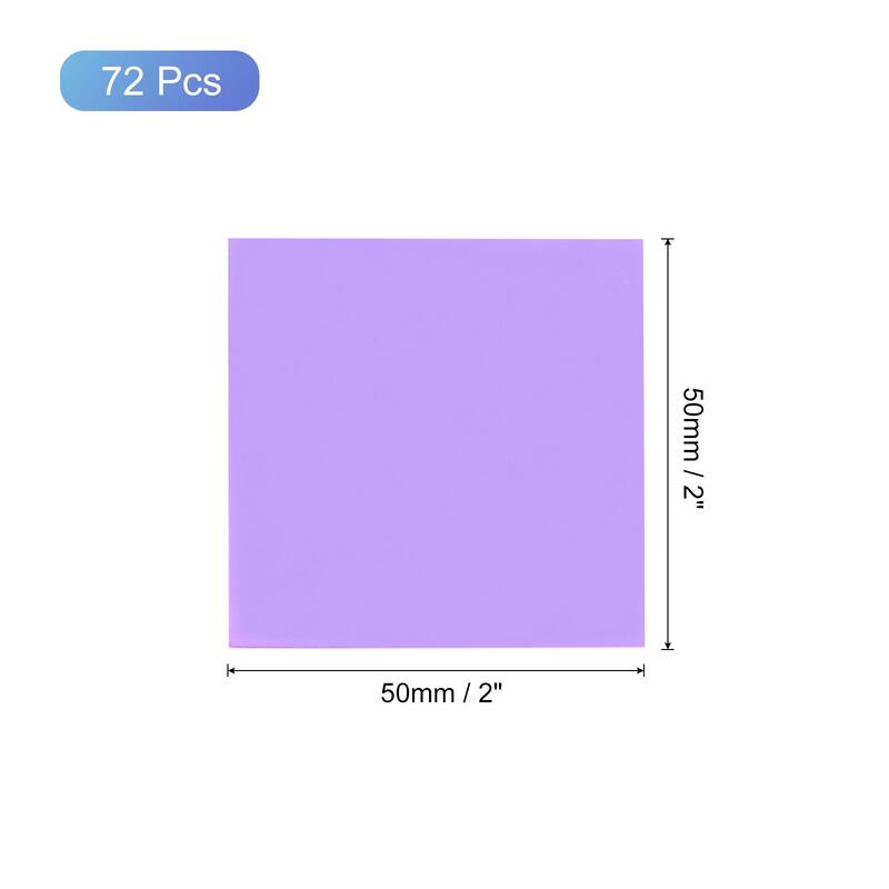 72Pcs Mosaic Mirror Tiles, Self-Adhesive Glass Stickers - Purple - 50x50mm