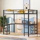 preview thumbnail 35 of 33, Loft Bed Frame with Ladder and Guardrails, Metal Loft Bed with L-Shaped Desk and Storage Shelves for Unisex Bedroom, Dorm