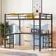 preview thumbnail 16 of 33, Metal Loft Bed with L-shaped Desk and Shelves, Ladder, Guardrails