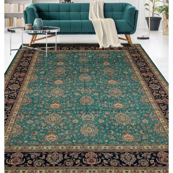 slide 1 of 11, Noori Rug Pak-Persian Tabriz Teal Green/Navy Rug - 12'0" x 16'0"