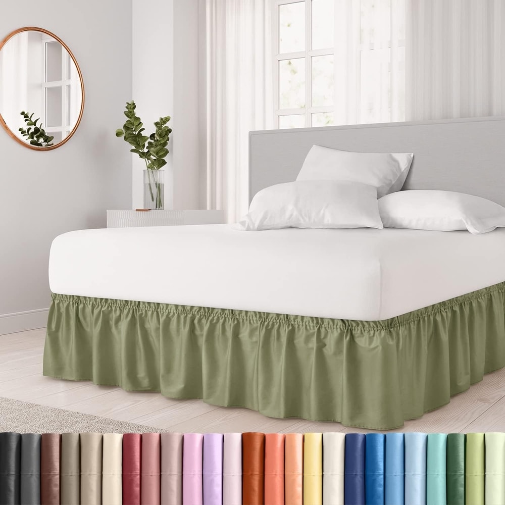 Cotton Rich 200 Thread Count Tailored Bed Skirt with 14-inch Drop - On Sale  - Bed Bath & Beyond - 10590048