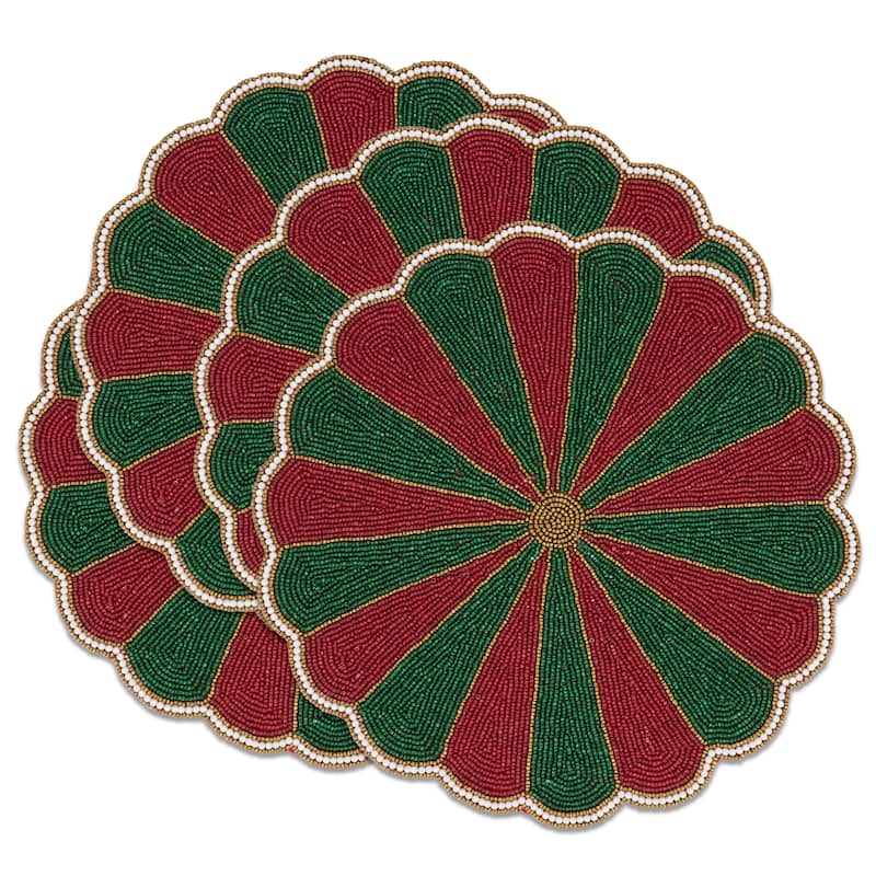 Elegant Beaded Pinwheel Placemat (Set of 4)