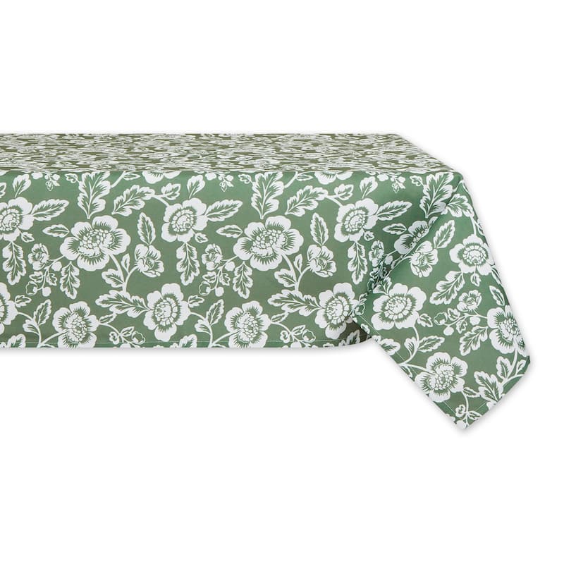 DII Garden Floral Print Outdoor Tablecloths - Artichoke Green  60x84"