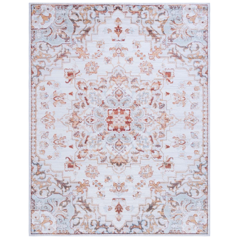 SAFAVIEH Tucson Machine Washable Slip Resistant Theodora Oriental Medallion - 8' x 10' - Beige/Grey - Rectangle