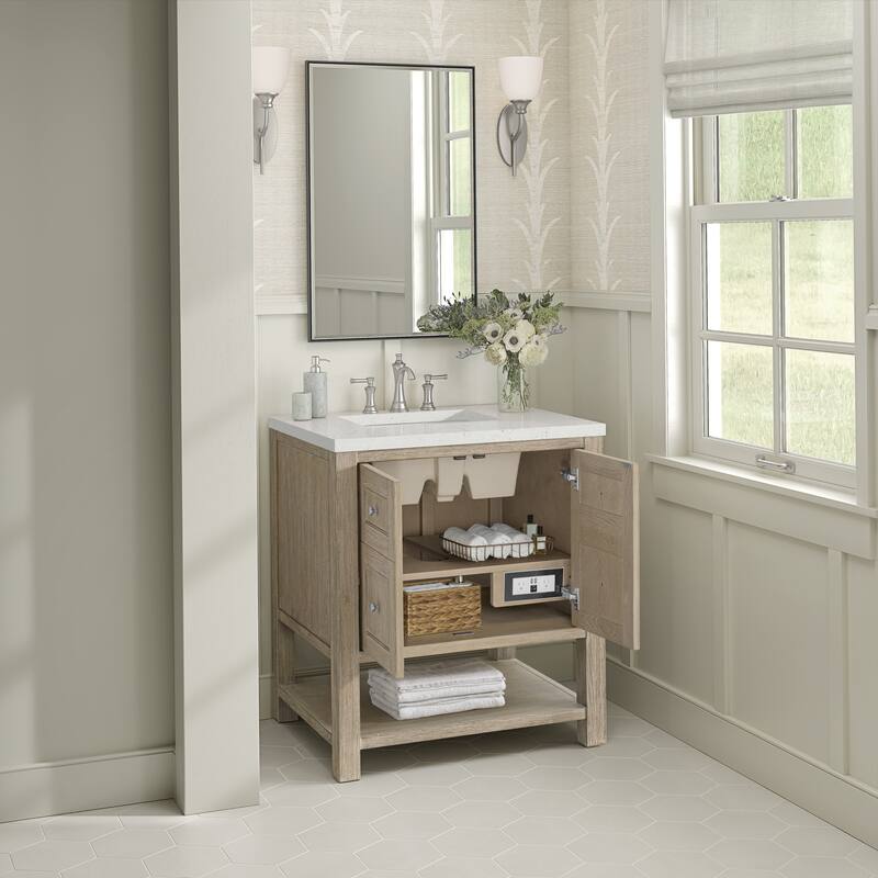 James Martin Vanities Breckenridge 30" Single Vanity, Whitewashed Oak