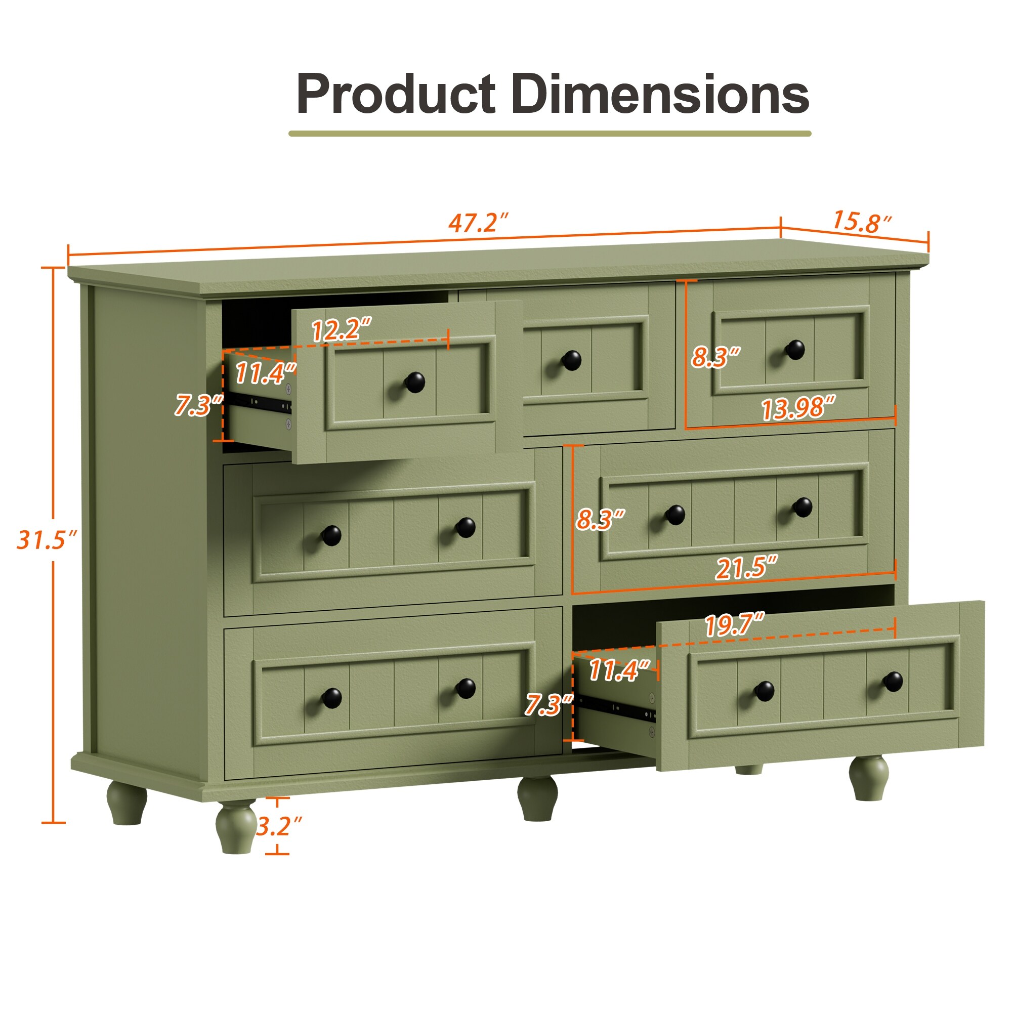 silver chest dresser AMERLIFE 6 Drawer Dresser, Modern Storage Chest, High Gloss Finish, Grey Size:Lg Here for the Moment Partial Assembly Required Dimensions colorgrp-52889