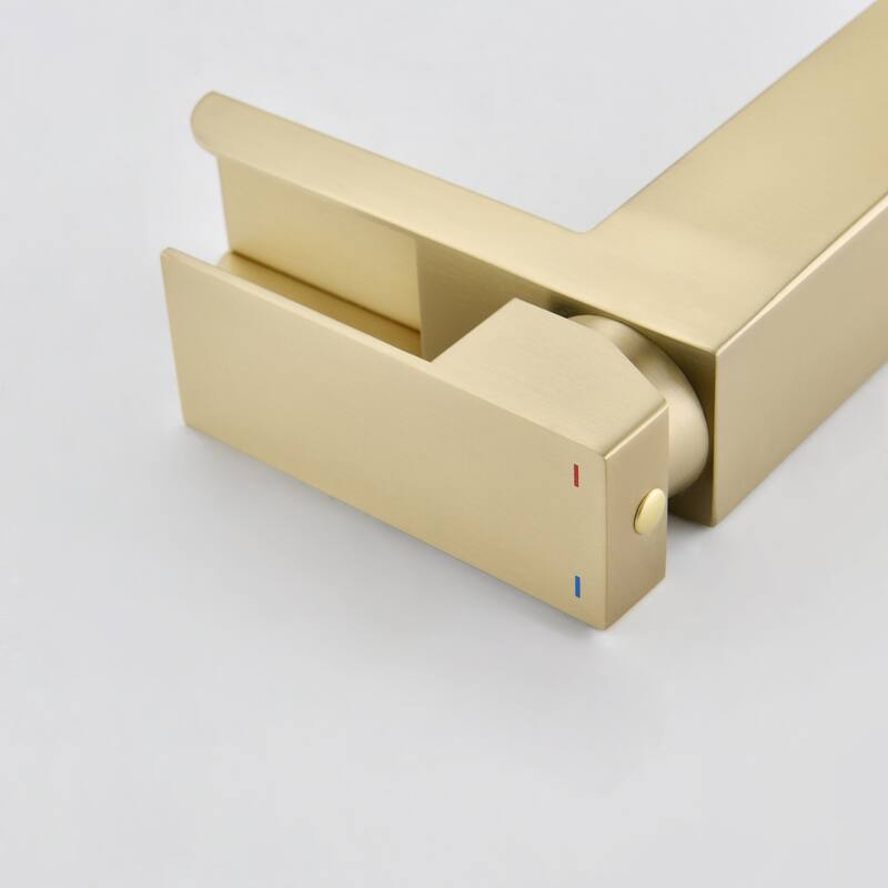 Modern Waterfall Single Handle Bathroom Sink Faucet with Overflow Pop Up Drain, Anti Corrosion and Rust Resistant