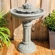 preview thumbnail 1 of 11, Ashlee Weathered Concrete Tiered Birdbath - 17" x 26"