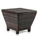 preview thumbnail 1 of 7, Patio 13 Gallons Wicker Storage Side Table Brown