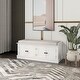 preview thumbnail 9 of 28, Merax 4 Doors Storage Bench with Adjustable Shelves and Removable Cushion White