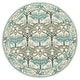 preview thumbnail 56 of 68, SAFAVIEH Handmade Earthly Treasure Kara Traditional Oriental Wool Rug 6' Round - Ivory/Teal