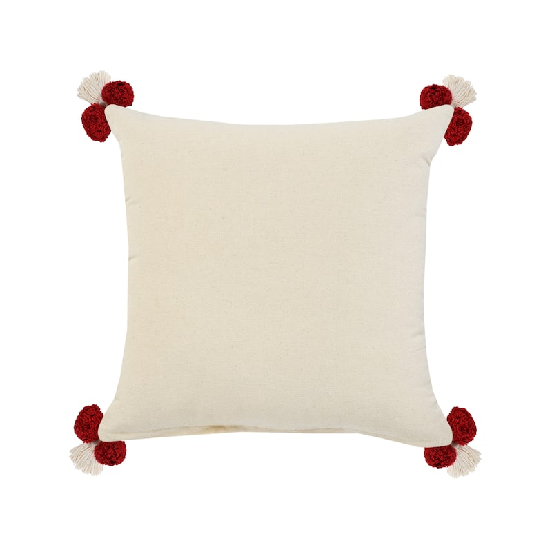 Sevita Heute Red Zeal Pom Throw Pillow
