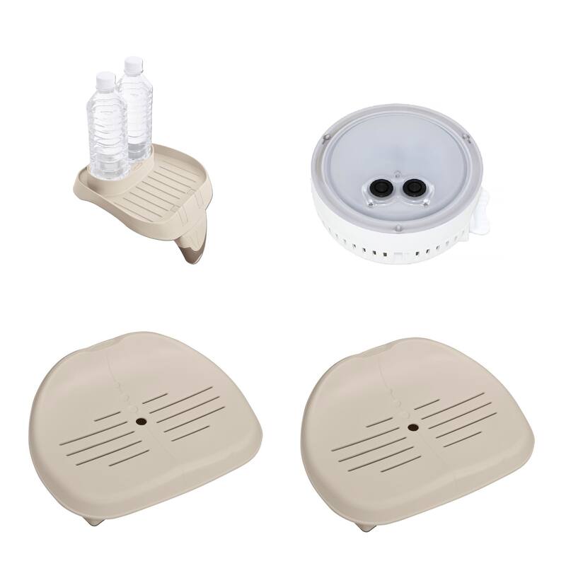 Intex LED Light For Spa w/ Cup Holder And Refreshment Tray w/ Seat For Spa(2 Pk) - 1