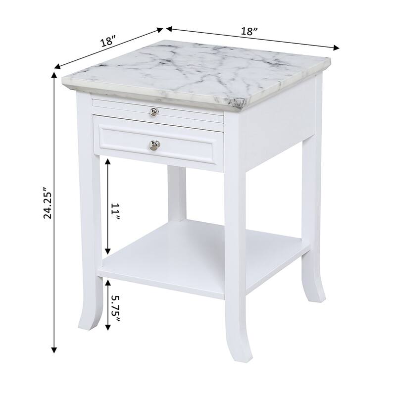 Classic Charm End Table with Drawer - Living Room Accent Table, Storage Side Table, 18x24x18 - 24