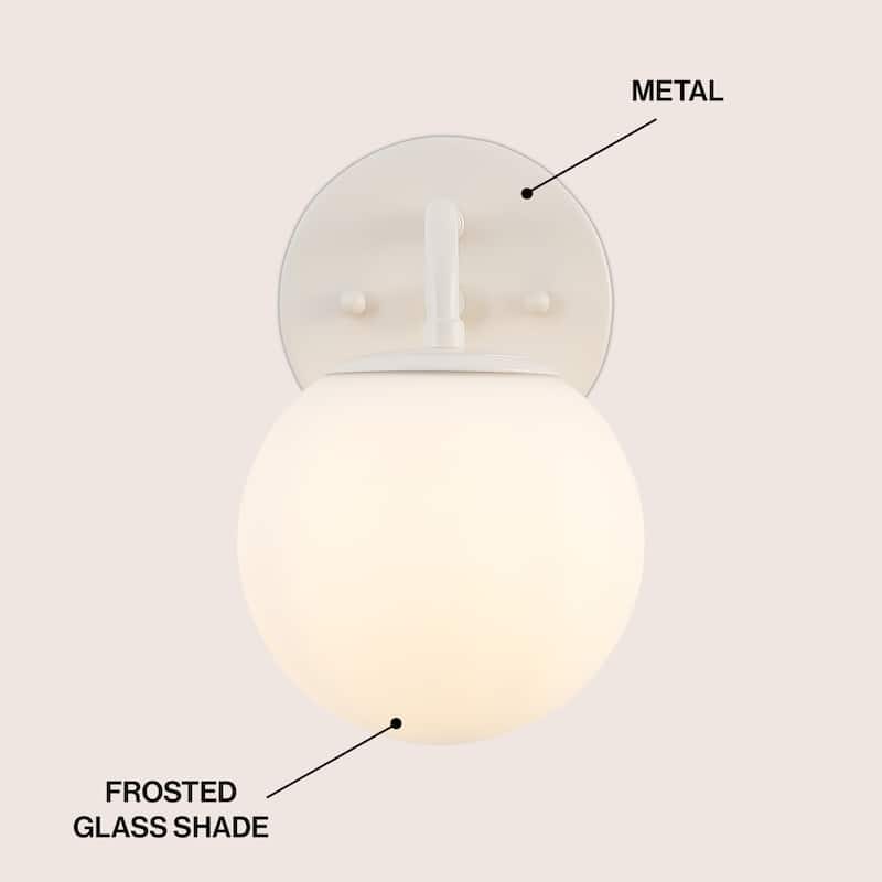 Globe Metal/Frosted Glass Modern LED Vanity, by JONATHAN Y