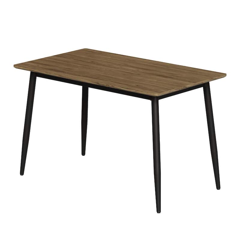 Dining Table for 4-6 People, Rectangular Dining Table with Metal Leg