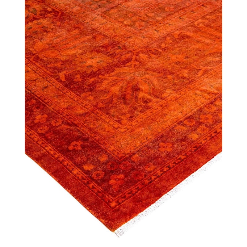 Overdyed, One-of-a-Kind Hand-Knotted Area Rug - Orange - 11' 10" x 16' 10"