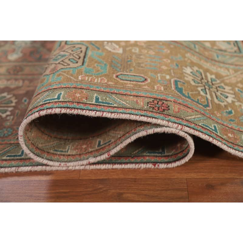 Handmade Geometric Tabriz Persian Vintage Rug Oriental Wool Carpet - 9'10" x 12'7"