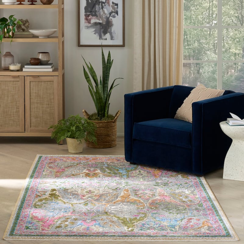 Nourison Quaint Harmony Indoor only Pink Floral Area Rug