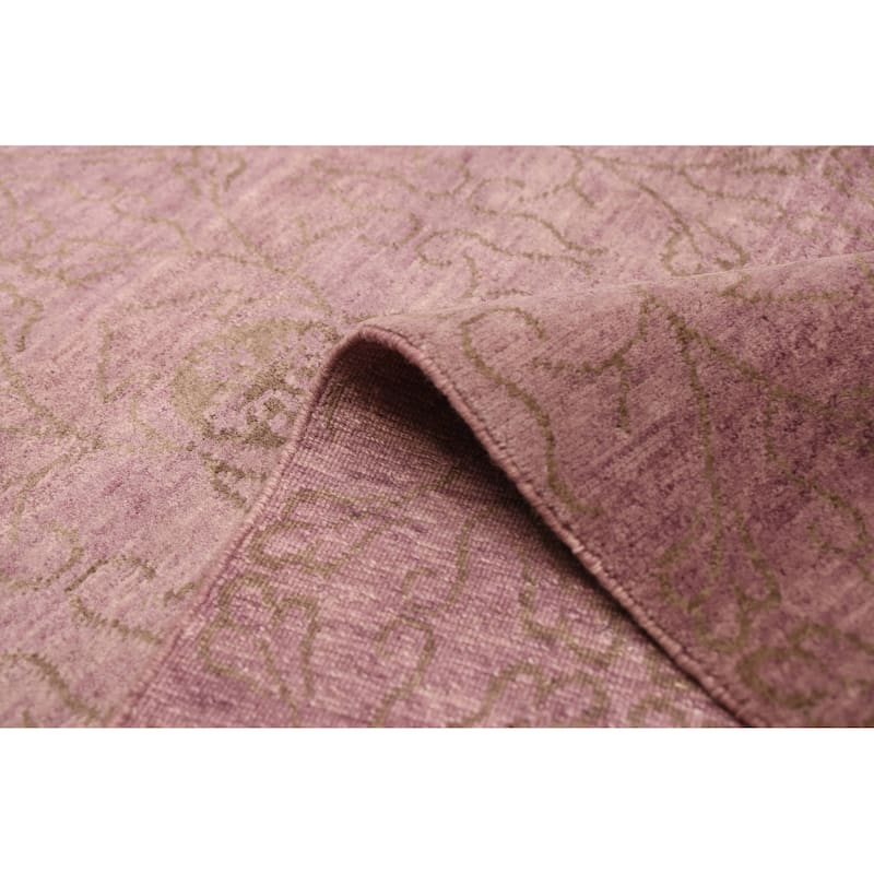 ECARPETGALLERY Hand-knotted Elysian Violet Wool Rug - 6'0 x 8'11