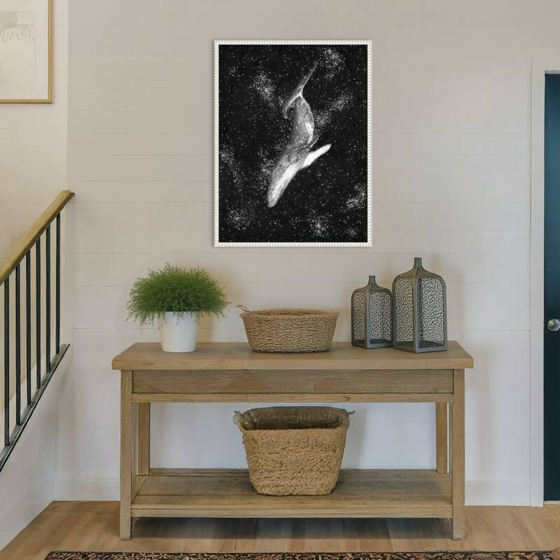 Magic Ocean Whale Large by Ec Mazur Framed Canvas Wall Art