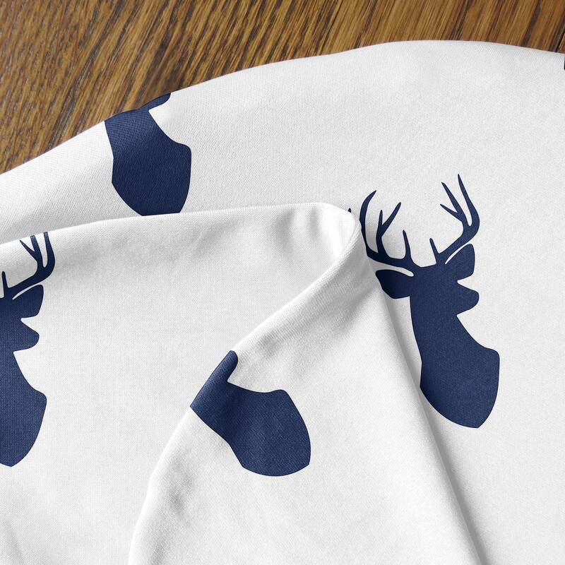 Woodland Deer Collection Boy Baby Cocoon and Beanie Hat Sleep Sack - 2pc Set - Navy Blue and White Forest Animal Stag Antler