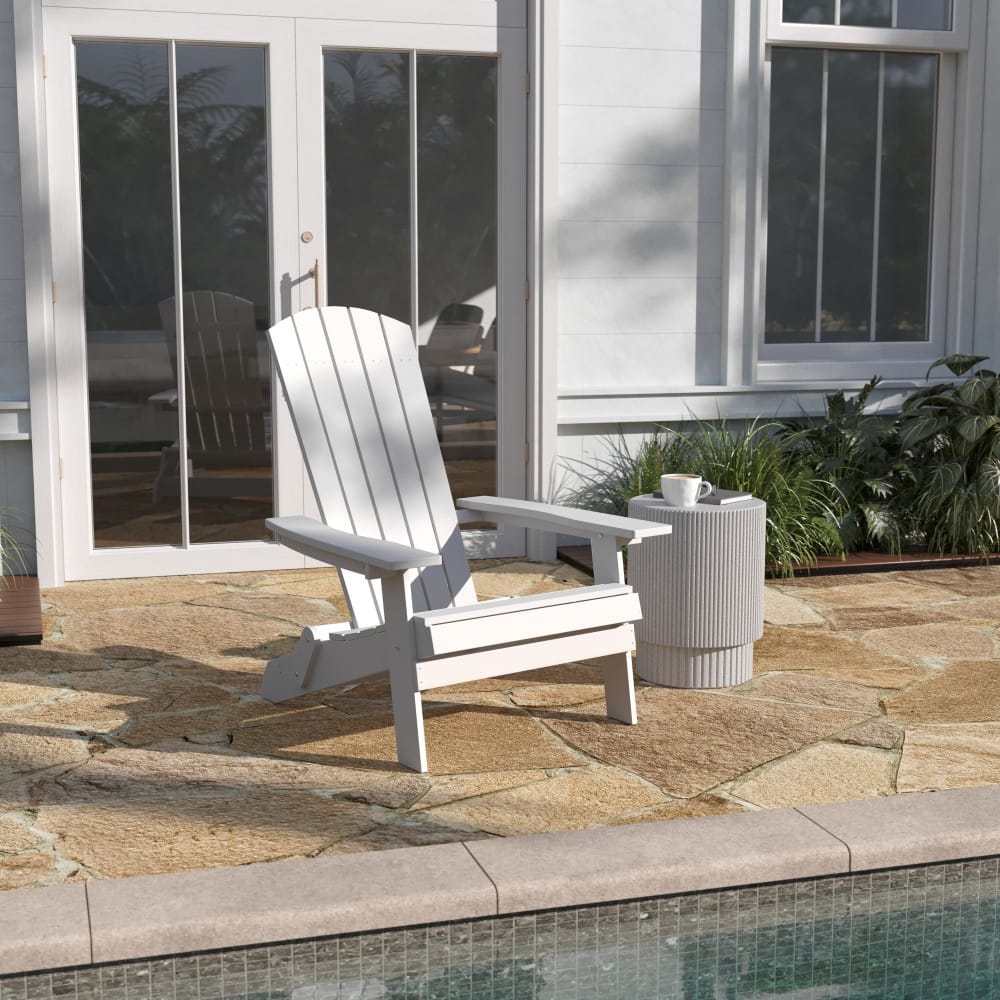 All-Weather Poly Resin Folding Adirondack Chair - Patio Chair