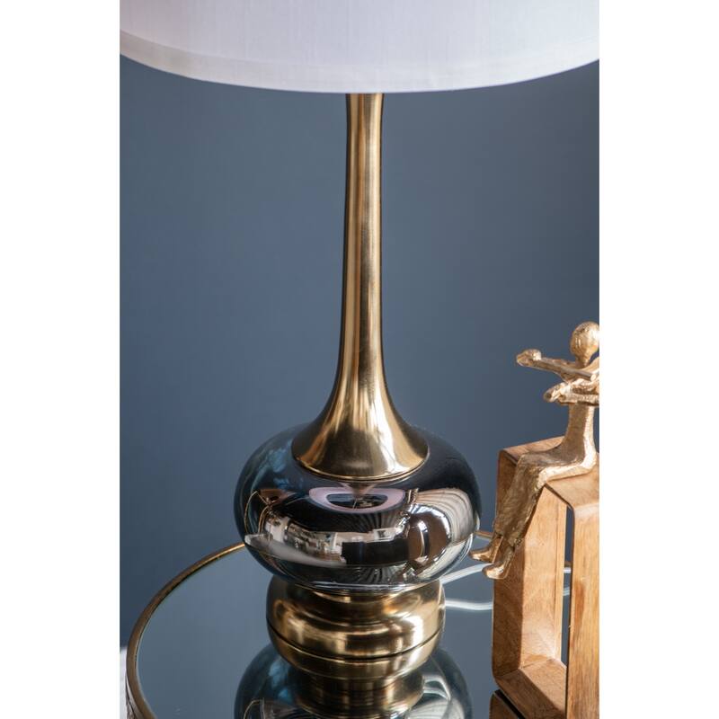 D15x29" Table Lamp with Glass Drum (Lamp Shade Assembly Required)