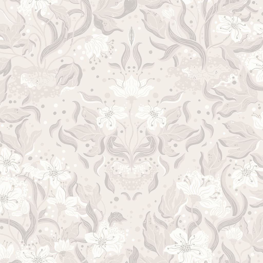 A-Street Prints Lisa Grey Floral Damask Wallpaper