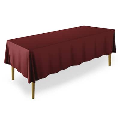 70 x 120in 10pk Rectangular Polyester Tablecloths Burgundy