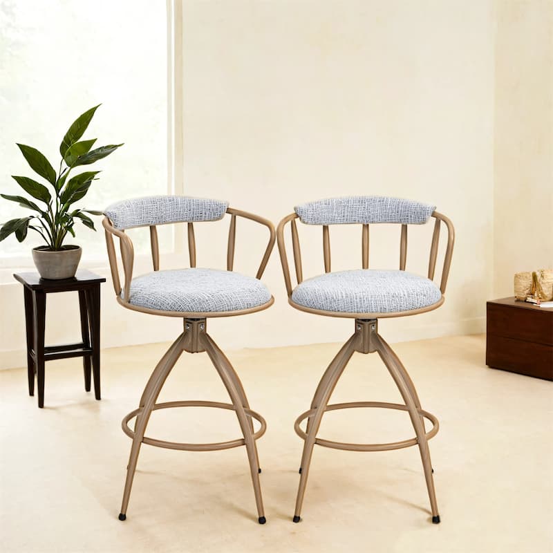 Set of 2 26" Swivel Counter Height Modern Bar Stools