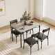 preview thumbnail 4 of 21, 5 Pcs Dining Table Chair Set , Compact Kitchen Table Set with 4 Upholstered Chairs - 43.3x27.5x30in