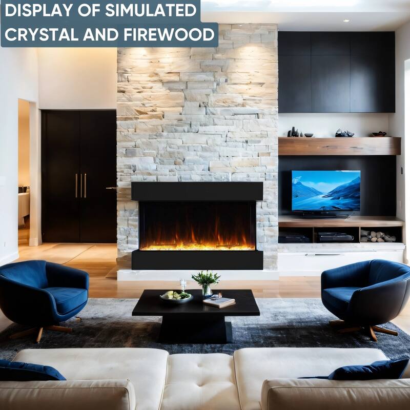 Electric Fireplace Heater with Multi Color Flam