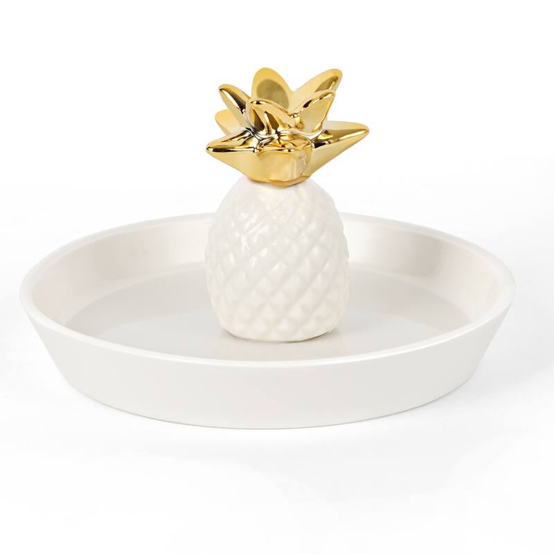 Ceramic Ring Holder Decor Jewelry Dish Organizer - White